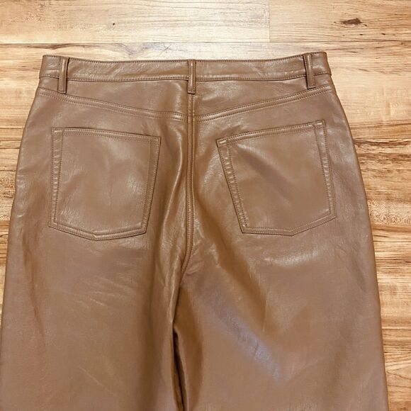 ARITZIA 12 Wilfred Womens Melina Vegan Leather Straight Leg High Rise Pants Boho - Picture 16 of 16